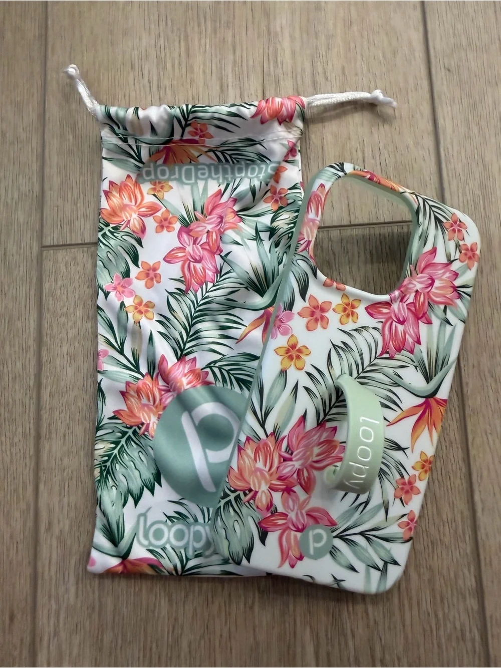 Loopy Floral Phone Grip Case with Matching Pouch, Tropical Blooms iPhone 13 Pro